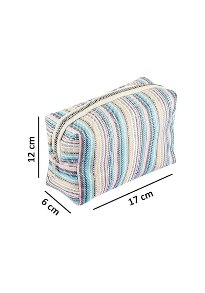Voice Clutch Seyahat Makyaj Kozmetik Çantası Kumaş 250 Çizgili