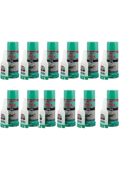 Akfix 705 Mdf Kit Hızlı Yapıştırıcı 200Ml + 50Gr - 12 Adet N11.4