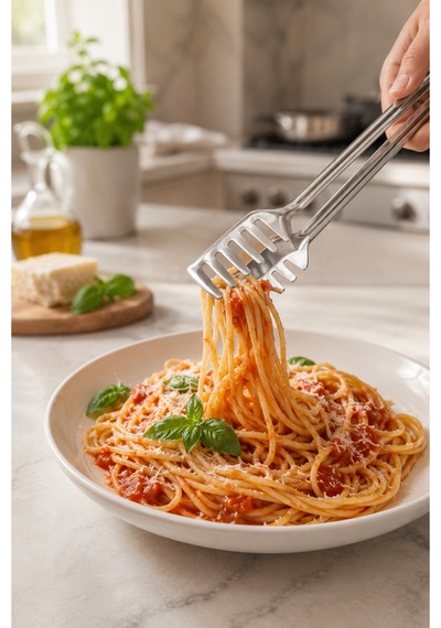 Marino 3 Lü Paslanmaz Çelik Servis Maşası Seti 23 Cm Makarna, Salata, Izgara, Ekmek Ve Açık Büfe İçin Metal Maşa