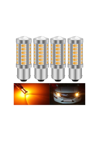 33 Led Mercekli Turuncu Tek Duy 93 Ampül Fren Sinyal İşık Lamba Ampul 4 Adet