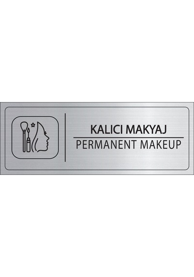 Mayeka Kalıcı Makyaj İsimlik Gümüş Metal Kapı İsimliği Levhası Yönlendirme Tabelası