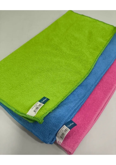 Mikrofiber Kalın Temizlik Bezi 40 40 Cm 3 Adet - Mavi-mavi-pembe Mavi - Pembe
