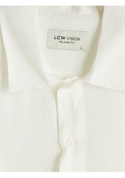 Lcw Vision Beyaz Relax Fit %100 Keten Erkek Gömlek