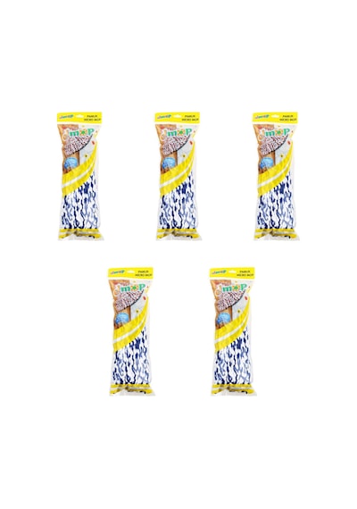Elmop Pm02 Yedek Vidalı Mop Paspas Püskül Ucu - Pamuklu Mikrofiber İpli Mop Yedeği Başlığı - 5 Adet