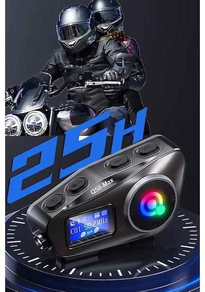 Motosiklet Kask Kulaklık Intercom Işıklı Motorsiklet Interkom Radyolu 2 Kişi Bağlantılı Intercom
