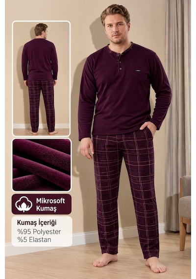 Pijamoni Pjm Erkek Battal Beden Mikrosoft Düğmeli Yaka Kışlık Pijama Takımı 6415/4 - 1 Adet Vişne Çürüğü Pijamoni Pjm Erkek Battal Beden Mikrosoft Düğmeli Yaka Kışlık Pijama Takımı 6415/4 - 1 Adet Vişne Çürüğü