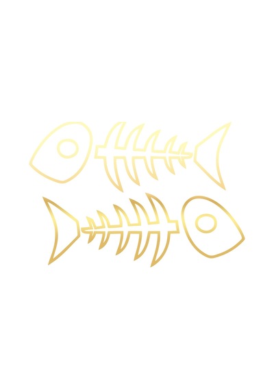 Kılçık Araba Stickeri 17x17 Cm Gold