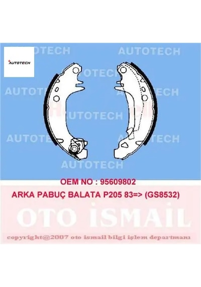 Arka Pabuç Balata Vısa 1.6gti 1.7d 180x32 Gs8532 Autotech 95609802/ 95609801
