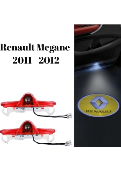 Renault Megane 2011 2012 Uyumlu Kapı Altı Led Aydınlatma 3 Boyutlu Logo Lazer Işık Geçmeli 2li Set