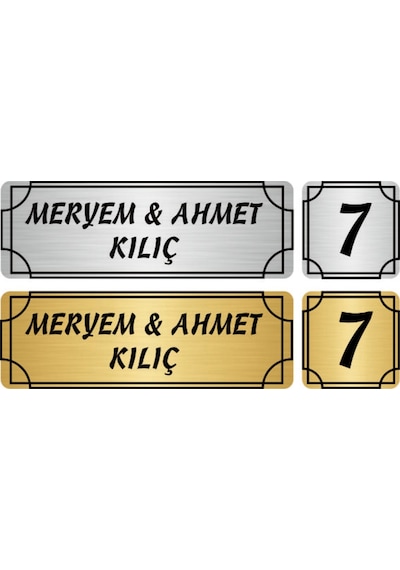 Metal Kapı İsimliği Ve No Oval