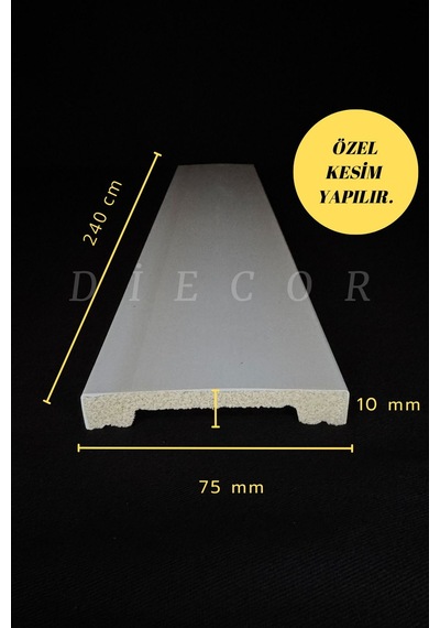 Diecor Dekoratif Boyanabilir 1 Adet 7 Cm Polistren Duvar Çıtası Beyaz 75 X 15 Model:xa236