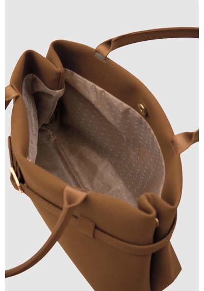Shule Bags Mussel Süet Omuz Çantası Taba Taba