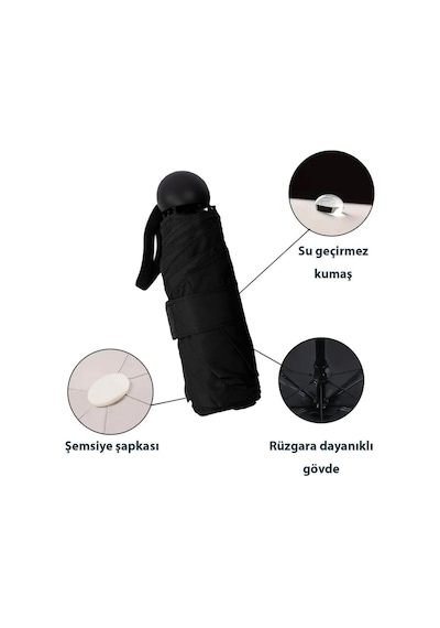 Marlux Mini Süper Çantalı Fermuarlı Kılıflı Rüzgar Koruma 8 Fiber Telli Kapsül Şemsiye Mavi Çok Renkli