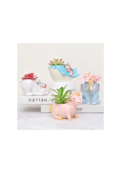 Unicornlu Kız Kaktüs Saksısı