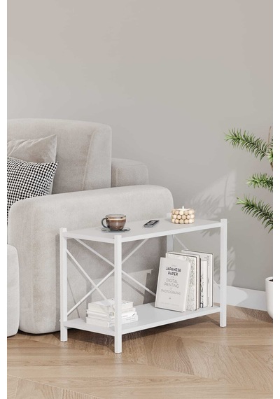Koltuk Yani Sehpa Beyaz Profil Beyaz Sunta 60x24x44 Cm Mtl023