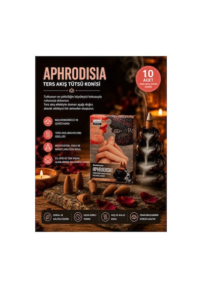 Darshan Aphrodisia Ters Akış Backflow Tütsü Konisi 10'lu Paket