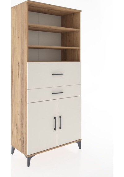 Hyperion Dolap 4 Raflı 2 Çekmeceli 2 Kapaklı 88x44x195 Çam-ay... Çam