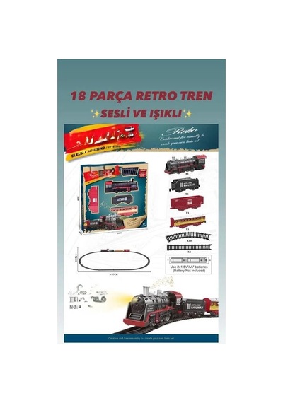Bj2308a 18 Parça Sesli Işıklı Retro Tren