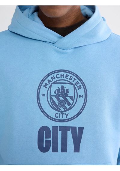 Lc Waikiki Mavi Manchester City Baskılı Erkek Hoodie