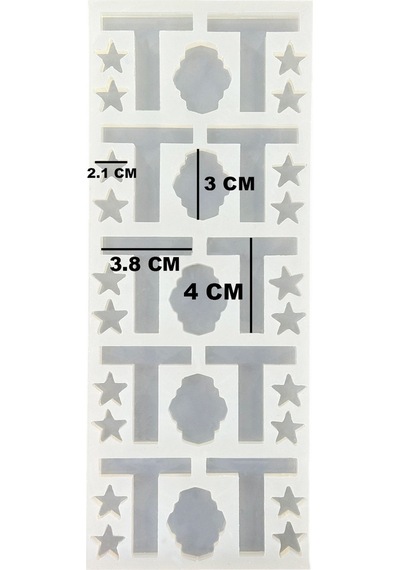 Epoksi Çoklu Silikon Kalıp T Harfi Anahtarlık Reçine Seri Döküm Kalıbı 4 Cm 10 Lu