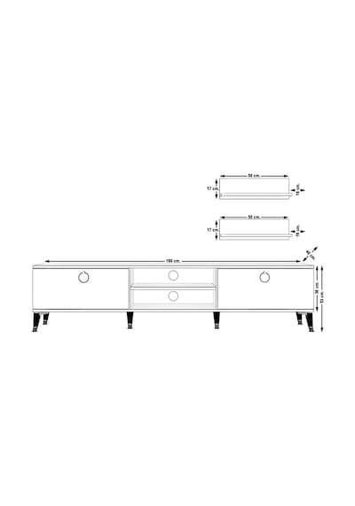 Decoraktiv Eko 4 Mdf Dvd Gold Tv Ünitesi Tv Sehpası Ceviz - Siyah Mermer