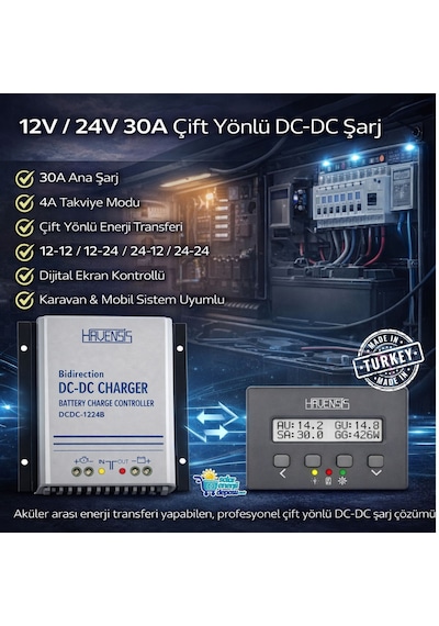 Havanesis Çift Yönlü 12v / 24v 30a Bidirectional Dc-dc Şarj Cihazı