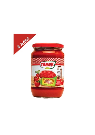 Tamek Cam Kavanoz Domates Rendesi 675 G X 4 Adet - Taze Yaz Domatesi Lezzeti