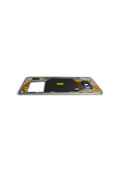 G928 Orta Kasa Galaxy S6 Edge Plus Uyumlu Siyah Renk Orta Kasa Çerçeve + Ses Açma On Off Tuş Plastik Kamera Camı Ve Hoparlör Koyu Gri Gri - Siyah