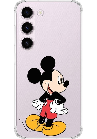 Samsung Galaxy Uyumlu S23 Plus Köşe Korumalı Antişok Kapak Mickey Mouse Tasarımlı Şeffaf Kılıf