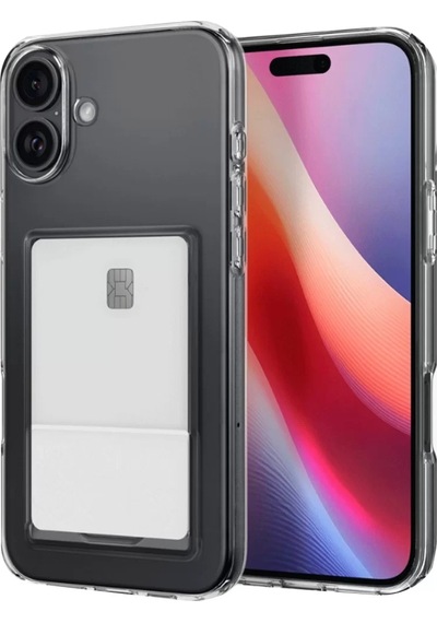 Newface Apple İphone 16 Plus Kılıf Kart Şeffaf Silikon - Şeffaf