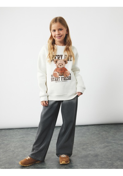 Koton Pamuklu Cepli Wide Leg Jean Pantolon Gri 6wkg40033ad Gri