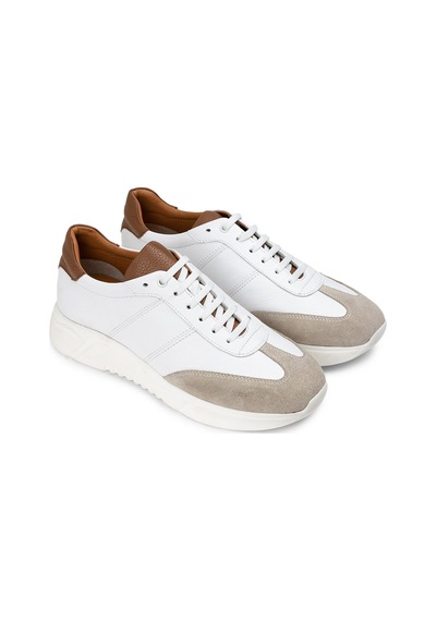 Deery Hakiki Deri Beyaz Erkek Sneaker Ayakkabı - 01961Mbyzp01 Beyaz