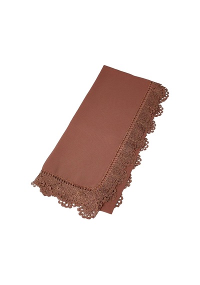 Mim Eşarp İğne Oyalı Şal Namaz Ve Mevlüt Örtüsü 60x150 Cm Tarçın