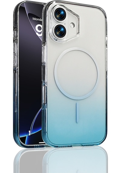 Apple, Uyumlu iPhone 16 Kılıf M-safe Şarj Özellikli Zore Septik Silikon Kapak Turkuaz