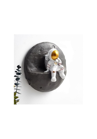 Dekoratif Modern Büyük Boy 1 Adet Astronot Ve Ay Figürlü Ev Dekoru Çocuk Odası Duvar Dekoru