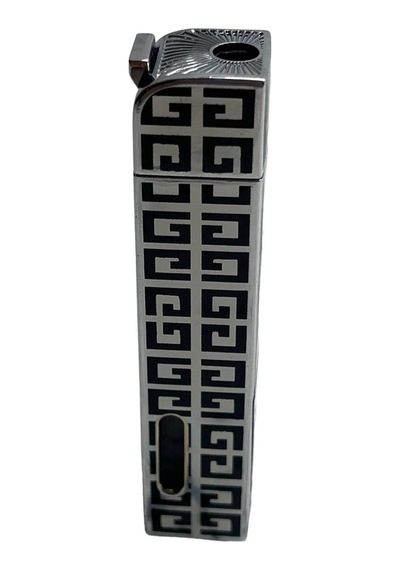 Gümüş Siyah Desenli Pürmüzlü Metal Çakmak 109371