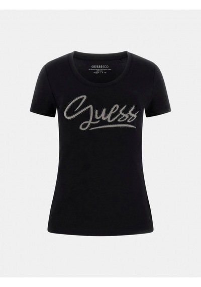 Guess Kısa Kollu Bisiklet Yaka Guess Yazılı Kadın Siyah T-shirt W6rı24j1314-jblk Siyah