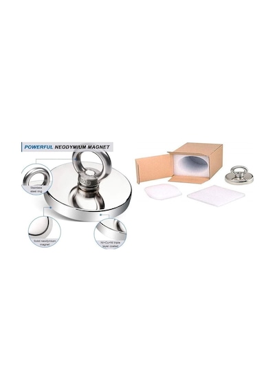 60 Mm Neodyum Pot Magnet Fishing Çok Güçlü Kurtarma Mıknatısı Manyetik Balıkçılık Kancası