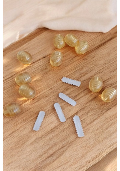 Kolye Klipsi Vidalı Klips Kilit Aparatı Bileklik Klipsi Düğüm Gizleyici Vida 1 Adet Kehribar Klips