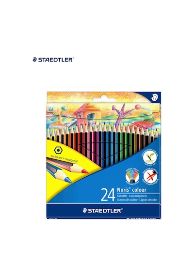 Noris Colour Kuru Boya Kalemi, 24 Renk, Altıgen Biçim 0