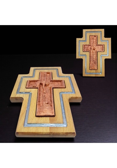 Epoksi Kanallı El Yapımı Ahşap Haç , Karanlıkta Parlayan Epoksi Sanatı, Hristiyan Ev Dekorasyonu 66064589