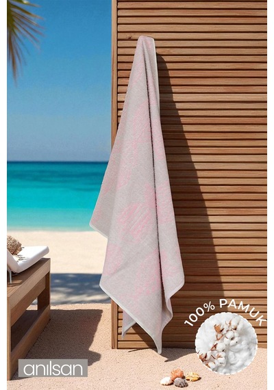 Aztec Plaj Havlusu %100 Pamuk 70x140 Beyaz