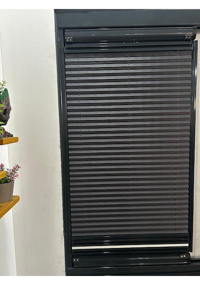 Kidmex Plise Gece Gündüz Katlanır Cam Balkon Perdesi - Ofis Perdesi - Mutfak Perdesi - Salon Perdesi