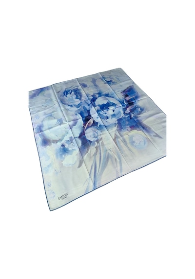 Mim Eşarp Emilya Rayon Çiçek Desenli Eşarp 90x90 Cm Mavi