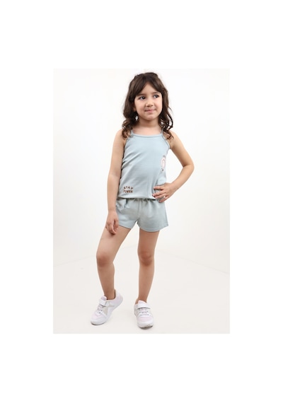 Toontoy Kids Toontoy Kız Bebek 2'li Takım Baskılı Kare Yaka T-shirt & Beli Lastikli Şort - Garni Detaylı Yeşil Toontoy Kids Toontoy Kız Bebek 2'li Takım Baskılı Kare Yaka T-shirt & Beli Lastikli Şort - Garni Detaylı Yeşil