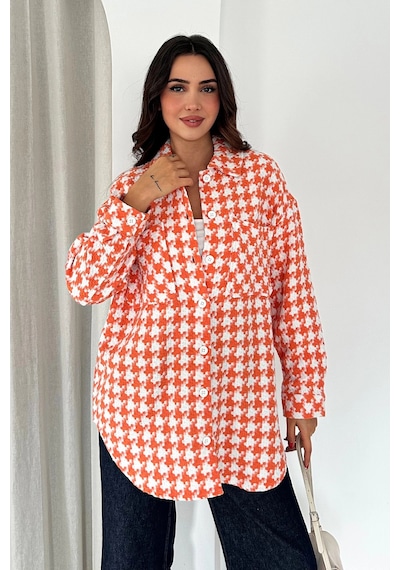 Asprin Fashion Kazayağı Gömlek Turuncu Turuncu