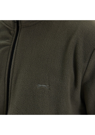 Slazenger KADMOS Erkek Fermuarlı Dik Yaka Cepli Haki Polar