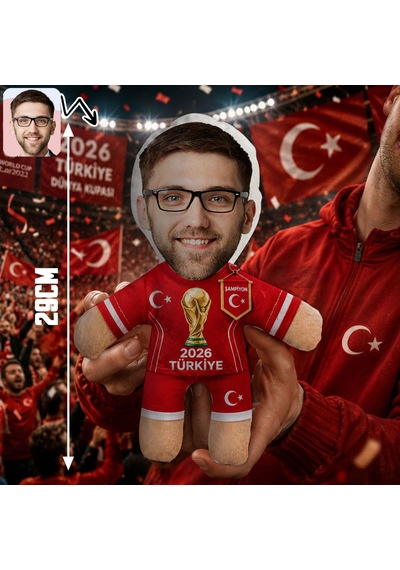 Bk Gift Kişiye Özel Türkiye Taraftar Temalı 2026 Dünya Kupası Tasarımlı Bebek Yastık -5, Tek Yürek Milli Takım Ruhu Çok Renkli