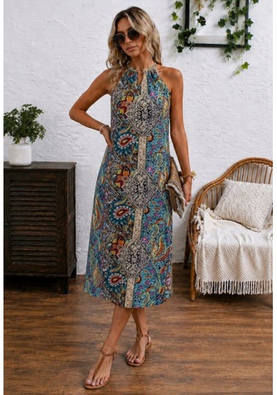 Efnaz Style Kadın Omuzlardan Açık Yakada Halka Detaylı Leopar Desenli Midi Süprem Elbise Yeşil Efnaz Style Kadın Omuzlardan Açık Yakada Halka Detaylı Leopar Desenli Midi Süprem Elbise Yeşil