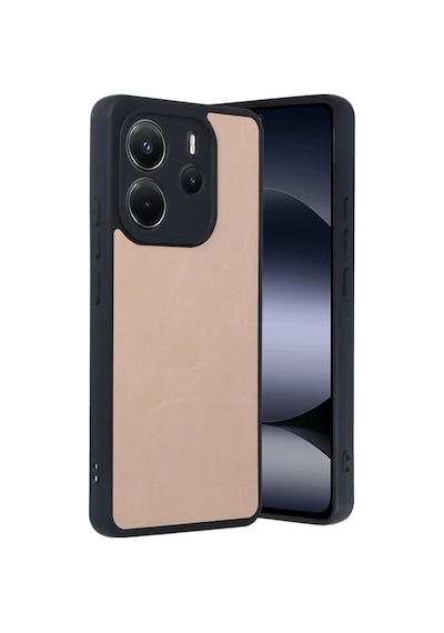 Uryport Xiaomi Redmi Note 14 4g Kılıf Aras Deri Kapak - Pudra